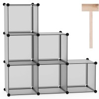 Cahome Cube Storage Organizer 6Cube Shelves Units Closet Cabinet Diy Plastic Modular Book Shelf Ideal For Bedroom Living