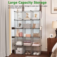 Cahome Cube Storage Organizer 16Cube Shelves Units Plastic Storage Cubes Diy Closet Organizer Modular Closet Storage Shelv