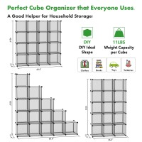 Cahome Cube Storage Organizer 16Cube Shelves Units Plastic Storage Cubes Diy Closet Organizer Modular Closet Storage Shelv