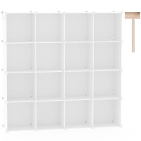 Cahome Cube Storage Organizer 16Cube Shelves Units Plastic Storage Cubes Diy Closet Organizer Modular Closet Storage Shelv