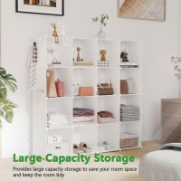 Cahome Cube Storage Organizer 16Cube Shelves Units Plastic Storage Cubes Diy Closet Organizer Modular Closet Storage Shelv