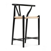 GFURN Dagmar Counter Stool Black and Natural Cord