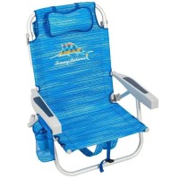 Tommy Bahama Backpack Beach Chair-New 2022 Designs-5-Position Classic Lay Flat-Insulated Cooler Towel Bar-Storage Pouch Aluminum (Sailfish And Palms)