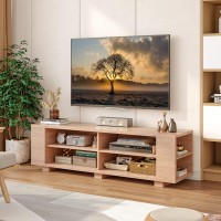 Tangkula Wood Tv Stand For Tvs Up To 65 Inch Flat Screen Modern Entertainment Center With 8 Open Shelves Farmhouse Tv Storage