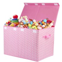 Mayniu Large Toy Storage Box Chest For Girls Kids, Sturdy Toy Box Bin Organizer Baskets With Lid For Nursery, Closet, Bedroom, Playroom 25