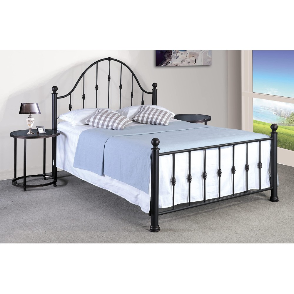 Hollywood Bed Frame Reagan Bed, Full, Headfootboard, Gunmetal Grey Sleigh