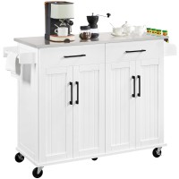 Yaheetech Kitchen Island Cart With Stainless Steel Countertop, 50.5