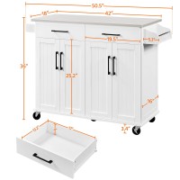 Yaheetech Kitchen Island Cart With Stainless Steel Countertop, 50.5