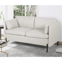 TYBOATLE Upholstered Modern Loveseat Sofa Couch with 2 Rectangular Pillows and Metal Legs, 55