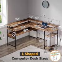 Rolanstar Computer Desk L Shaped 59.4