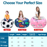 Lukeight Stuffed Animal Storage Bean Bag Chair Cover For Kids Dinosaur Zipper Beanbag Chair Cover For Organizing Toddler And Ki