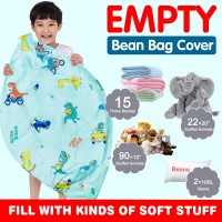 Lukeight Stuffed Animal Storage Bean Bag Chair Cover For Kids  Dinosaur Zipper Beanbag Chair Cover For Organizing Toddler And Kids' Rooms Plush Toys (Dino Blue  X-Large)