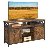 Vasagle Tv Stand For 65 Inch Tv, Entertainment Center, Tv Table And Console, Tv Cabinet With Adjustable Shelves, Industrial Design, Rustic Brown And Black Ultv071B01