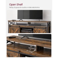 Vasagle Tv Stand For 65 Inch Tv, Entertainment Center, Tv Table And Console, Tv Cabinet With Adjustable Shelves, Industrial Design, Rustic Brown And Black Ultv071B01