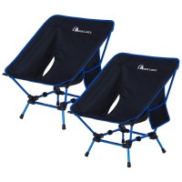 Moon Lence Outdoor Camping Chair Compact Portable Folding Chairs With Side Pockets Packable Lightweight Heavy Duty For Camping Backpacking Hiking Beach Garden (2Pack)