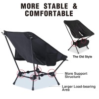 Moon Lence Camping Chairs, 2 Pack Portable Folding Ultralight Camp Chair With Carry Bag, Outdoor Foldable Chair For Backpacking, Hiking, Beach, Travel & Picnic, Lawn Chairs, Low