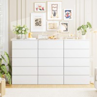 Fotosok White Dresser, 5 Drawer Dresser Tall White Dresser With Large Storage Space, Modern Storage Chest Of Drawers, 23.6L X 17.6W X 39.1H Inch Storage Organizer Cabinet For Home, White