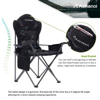 Aohanoi Camping Chairs For Heavy People, Folding Chairs For Outside Outdoor Folding Chairs With Cup Holder & Cooler Bag, Camp Chairs Supports Up To 300Lbs (1 Pc, Camo)