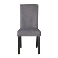 Napoli Gray Velvet Side Chair
