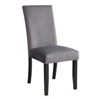Napoli Gray Velvet Side Chair