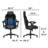 Dps 3D Insight Gaming Chair With Adjustable Headrest, Faux Leather (Blue)