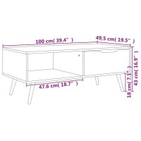 vidalXL Scandinavian Style Rectangular Coffee Table Durable Engineered Wood and MDF Construction Sonoma Oak Color