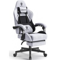 Dowinx Gaming Chair Fabric With Pocket Spring Cushion Massage Game Chair Cloth With Headrest Ergonomic Computer Chair With Foo