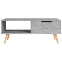 vidaXL Scandinavian Styled Engineered Wood Coffee Table with Easy Assembly Concrete Gray Living Room Furniture with Ample Spac