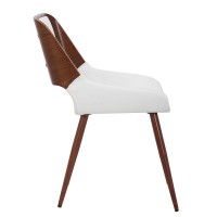 Yelena Mid-Century Modern Faux Leather Side Chair In White