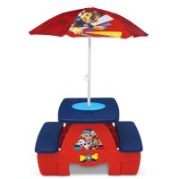 Delta Children 4 Seat Activity Picnic Table With Umbrella And Lego Compatible Tabletop Paw Patrol