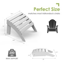 Greenvines Adirondack-Ottoman | Folding | Hdpe Plastic | Outdoor Footrest | All Weather | Foot Rest | Foot Stool | White | For Adirondack Chair | For Patio Backyard Pool