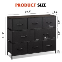 Wlive Fabric Dresser For Bedroom Storage Drawer Unit Dresser Tv Stand For 32 40 43 Inch Tv Wide Dresser With 8 Large Deep Dra