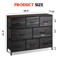 Wlive Fabric Bedroom Dresser Tv Stand Storage Drawer Unit For 32 40 43 Inch Tv Wide Dresser With 8 Large Deep Drawers For Offi