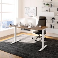 Flexispot En2 Wholepiece Standing Desk With Clamp Power Strip 48 X 30 Electric Stand Up Height Adjustable Desk With Cable Mana