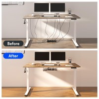 Flexispot En2 Wholepiece Standing Desk With Clamp Power Strip 48 X 30 Electric Stand Up Height Adjustable Desk With Cable Mana