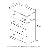 Furinno Tidur Simple Design 4Drawer Dresser Solid White