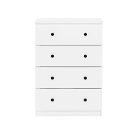 Furinno Tidur Simple Design 4Drawer Dresser Solid White