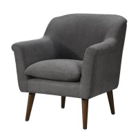 Shelby Gray Woven Fabric Armchair