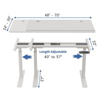 Bilbil Dual Motor Standing Desk Frame, Electric Adjustable Stand Up Desk Base Workstation For Home And Office, Adjustable Desk Legs For 48'' To 70'' Desk Tops (White Frame Only)