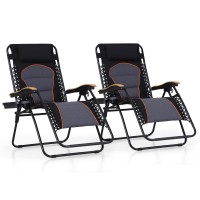 Maison Arts Oversized Xxl Padded Zero Gravity Lounge Chairs Set Of 2 Anti Gravity Lawn Chairs 30 Wide Seat Foldable Recliners