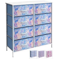 Sorbus Dresser With 8 Drawers - Furniture Storage Chest Tower Unit For Bedroom, Hallway, Closet, Office Organization - Steel Frame, Wood Top, Easy Pull Fabric Bins (8-Drawer, Blue)