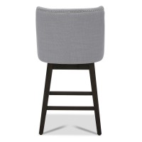 Chita Counter Height Swivel Barstool Fsc Certified 26 H Seat Height Upholstered Bar Stool Performance Fabric In Light Grey