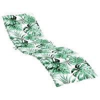 Vidaxl Deluxe Sun Lounger Cushion With Leaf Pattern, Indoor-Outdoor Use, Water-Resistant, Oxford Fabric With Soft Foam Filling, Non-Slip Design - Multicolour