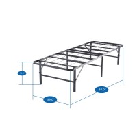 Idealbase 14 Twin Xl Bed Frame Heavy Duty Foldable Bed Frame Folding Bed Frame With Steel Metal Slats Mattress Foundation Box