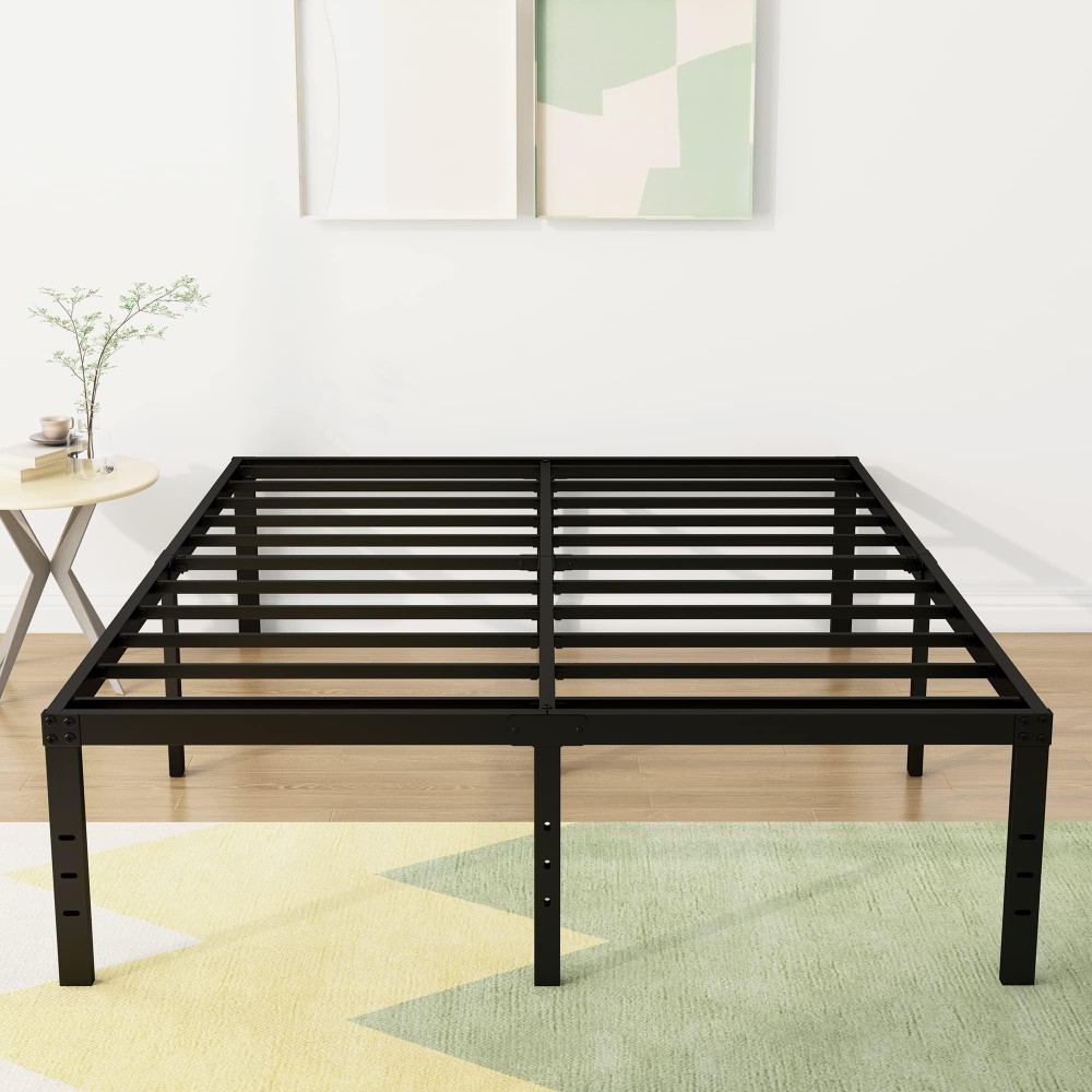 Diaoutro 18 Inch King Bed Frame Heavy Duty Metal Platform No Box Spring Needed, Maximum Storage, Easy Assembly, Noise Free, Black