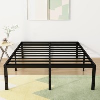 Diaoutro 18 Inch Queen Bed Frame Heavy Duty Metal Platform No Box Spring Needed, Maximum Storage, Easy Assembly, Noise Free, Black