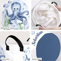 Personalized Laundry Basket Hamper,Octopus,Collapsible Storage Baskets With Handles For Kids Room,Clothes, Nursery Decor