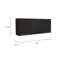 Olimpo 150 Wall Cabinet With Glass In Black