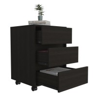 Ibero 3 Drawer Filing Cabinet Black