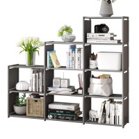 Moyipin Bookshelf Assembled Storage Rack Bedroom Living Room Vertical Cabinet Bookshelf Double Row 9Grid Multifunctional St